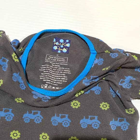 Kickee Pants size 4t tractor print 2‎ pc pj sleepwear set boys bamboo - Picture 2 of 3
